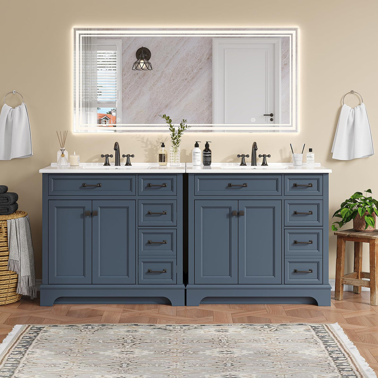 36 Inch Luxurious Bathroom Vanity with Ceramic Sink, Freestanding Bathroom Vanities