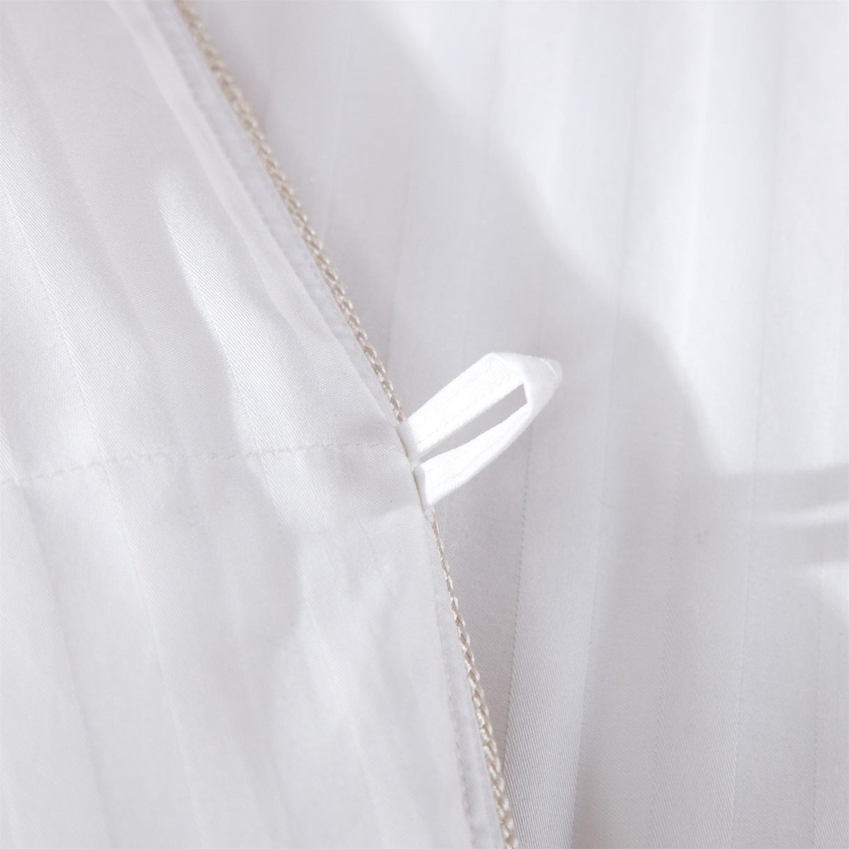 Size 1200 Thread-Count Siberian Goose Down Comforter, 100% Egyptian Cotton, White Stripe, 50Oz