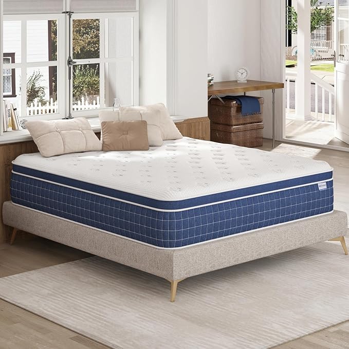 Queen Size Mattress, Upgrade Strengthen, 12 Inch Firm Hybrid Queen Mattress in a Box