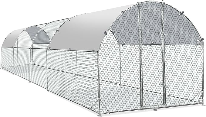 Betterhood 25ft Metal Chicken Coop – Heavy Duty Walk-In Enclosure with Waterproof Roof