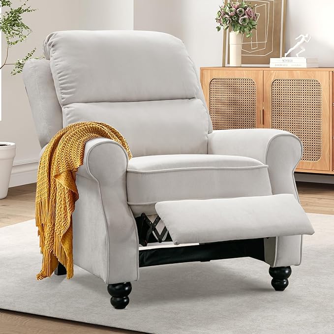 Bonzy Home Pushback Recliner Chair – Manual Upholstered Accent Chair