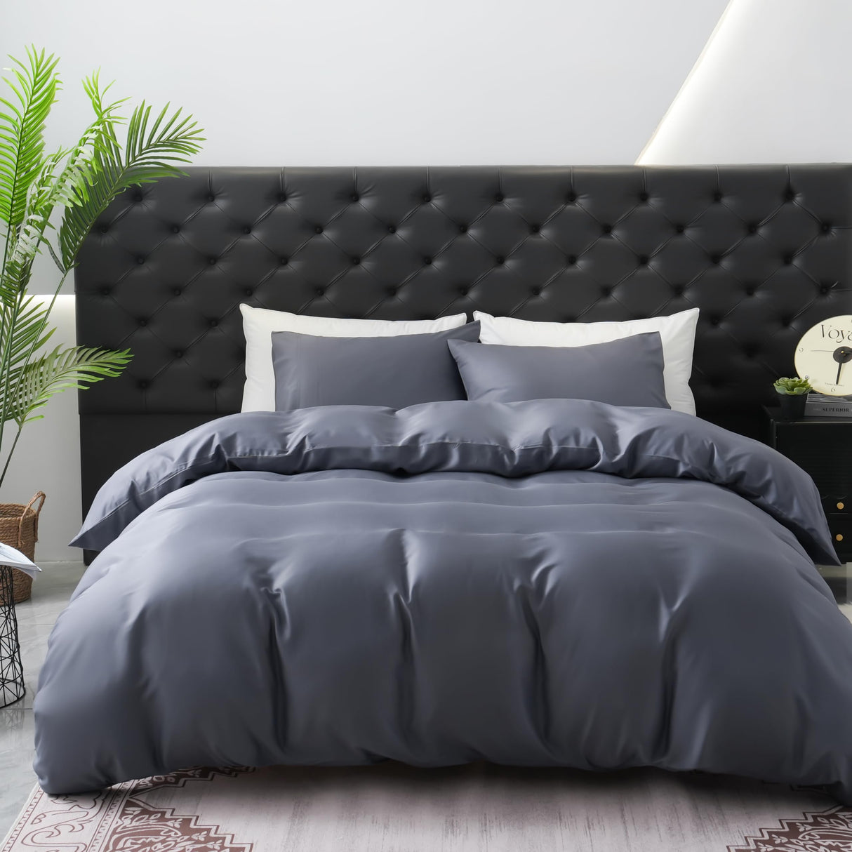 100% Cooling Duvet Cover King Rayon Derived from Bamboo Comforter Cover Cooling for Hot Sleepers Moisture