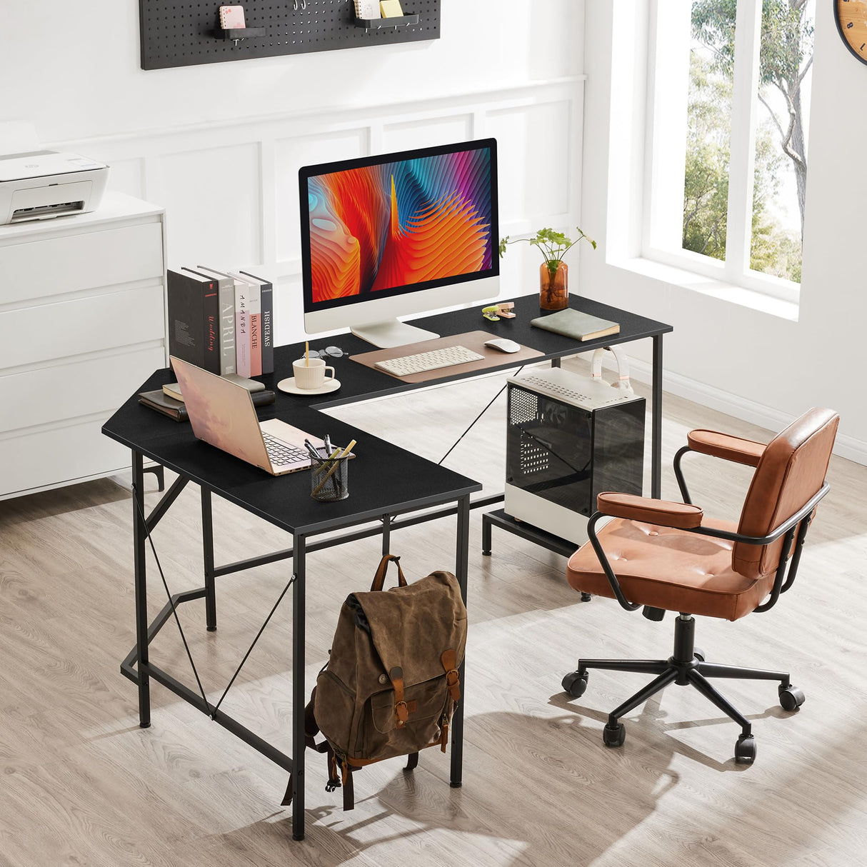 L Shaped Desk,66 Inch,Corner Desk for Home Office,Computer Gaming Table