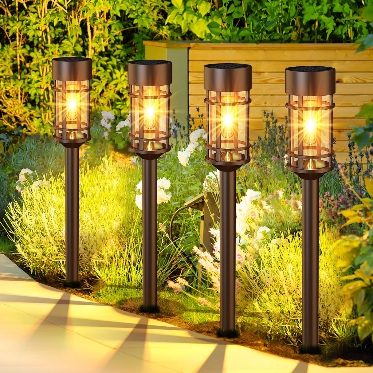 Solar Pathway Lights Outdoor 8 Pack, Solar Lights Outdoor Waterproof