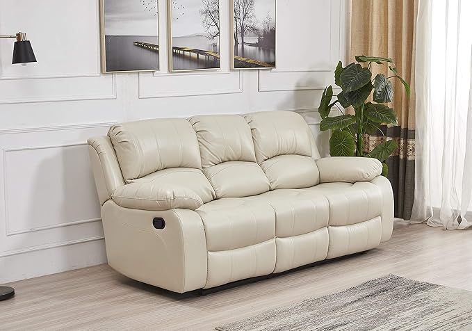 Leather 3+1+1 Loveseat Sofa Set with Footrest
