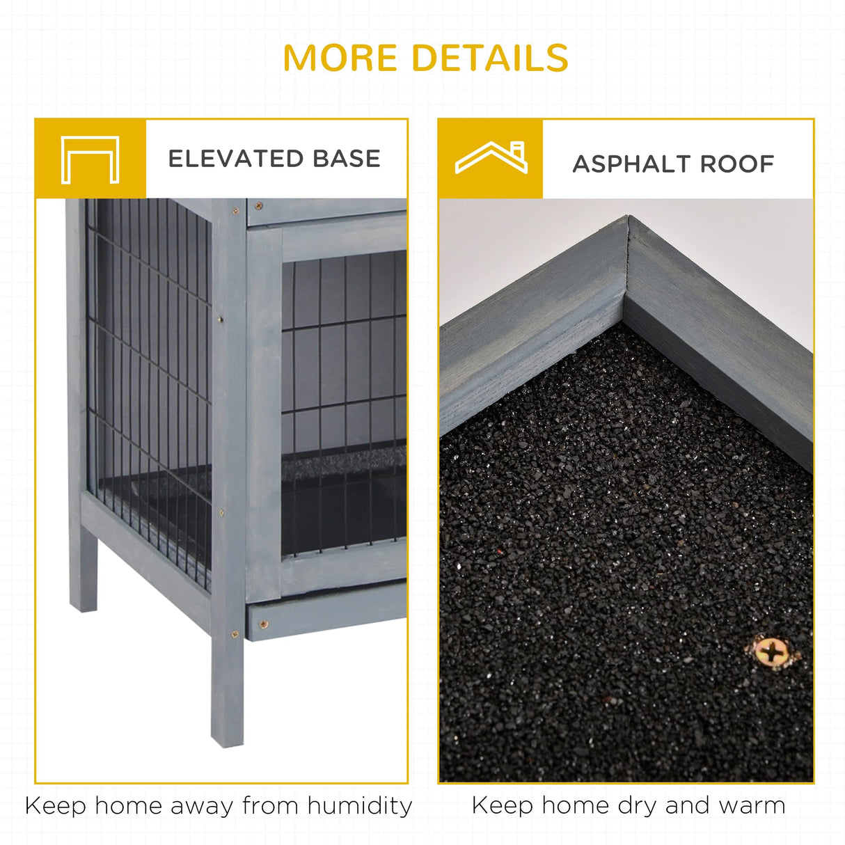 54" 2-Story Large Rabbit Hutch Bunny Cage Wooden Pet House Small Animal Habitat