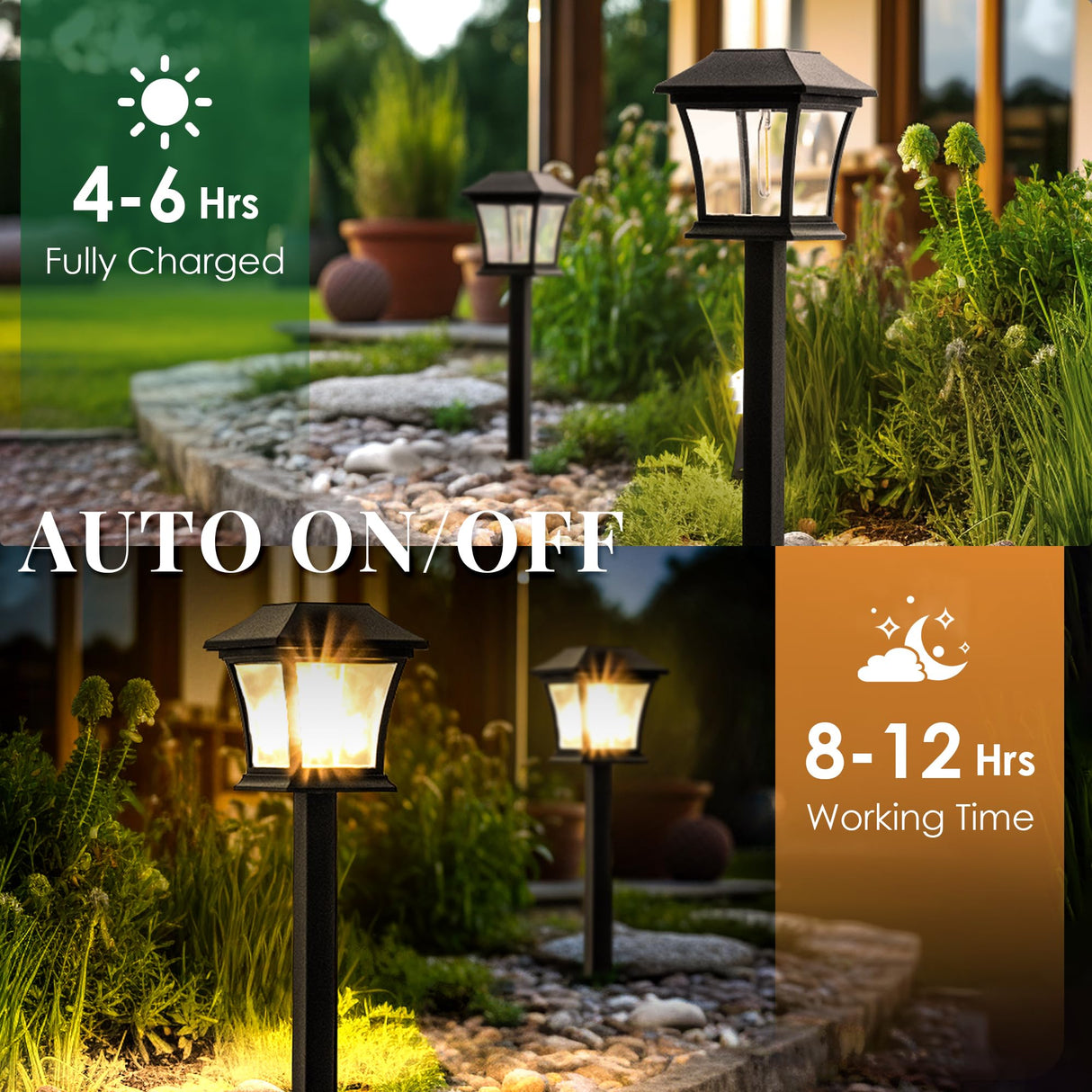 Solar Pathway Lights Outdoor 8 Pack - Waterproof LED Landscape Lighting for Garden, Walkway & Yard