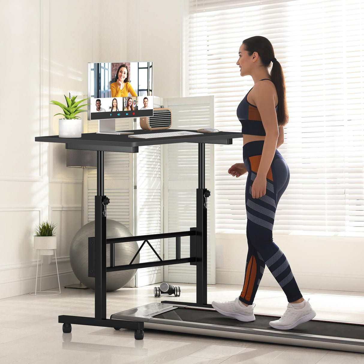 Small Standing Desk Adjustable Height for Sitting and Standing, Portable Laptop Table