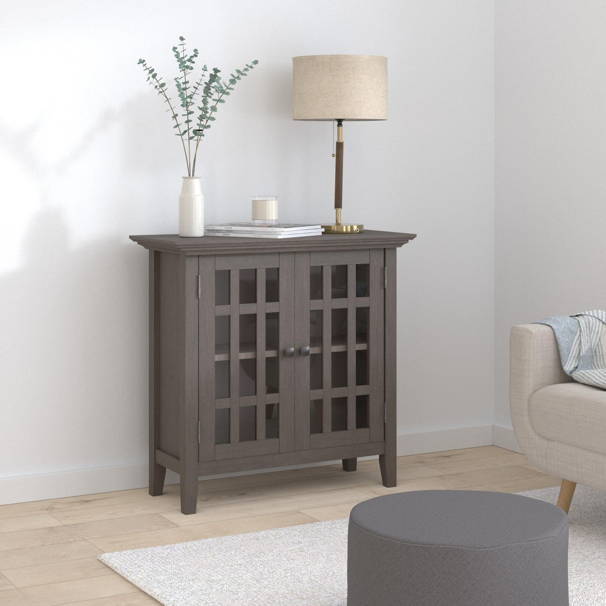 Bedford SOLID WOOD 32 inch Wide Transitional Low Storage Media Cabinet in Farmhouse