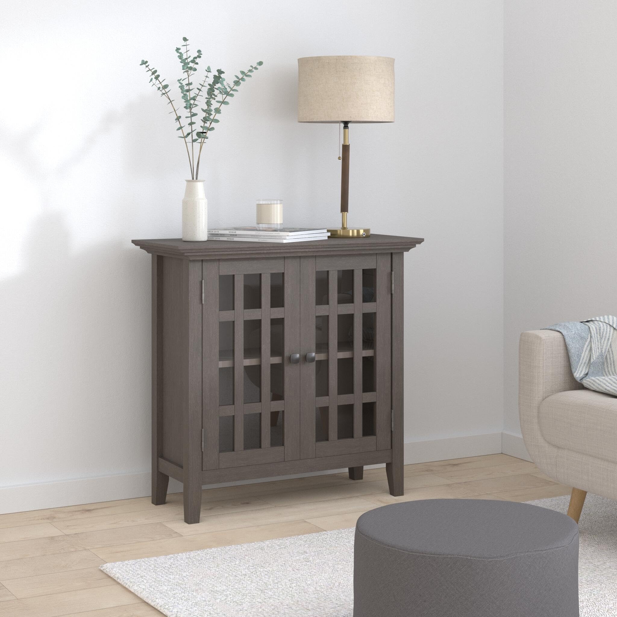 Bedford SOLID WOOD 32 inch Wide Transitional Low Storage Media Cabinet in Farmhouse