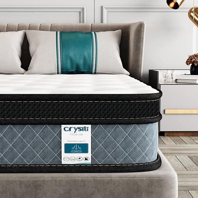 Queen Mattress, 10 Inch Memory Foam Mattress with Innerspring Hybrid Mattress in a Box Pressure Relief & Supportive