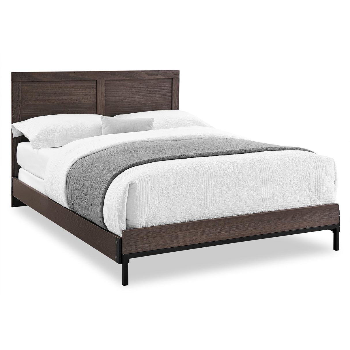 S Kids Foundry 6-in-1 Convertible Baby Crib, Rustic Grey with Matte Black