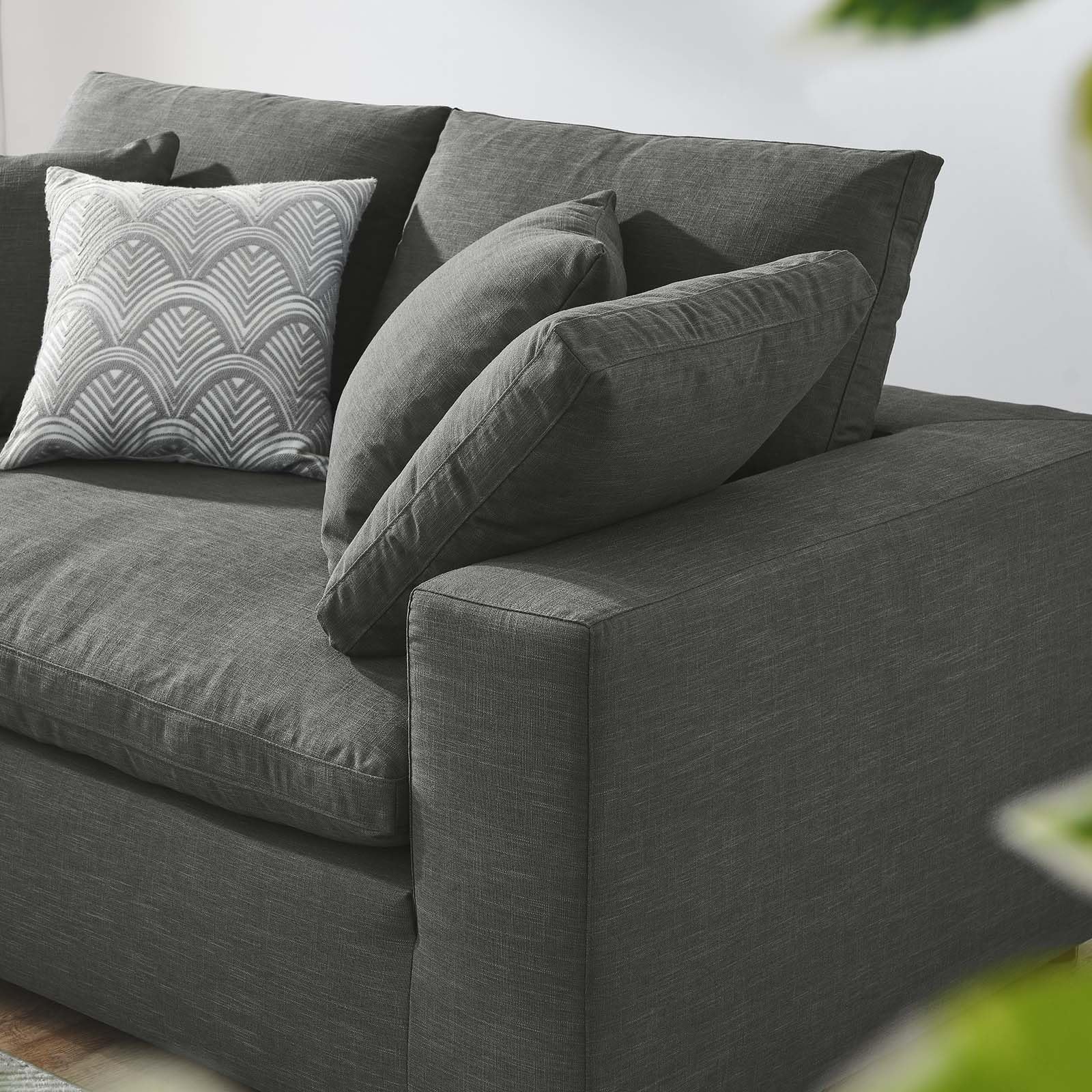 859-GRY Commix Down Filled Overstuffed Loveseat, Gray