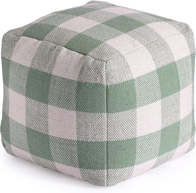 Square Pouf , 20" x 20" x 20", B&W Geometric