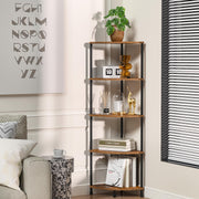 Corner Plant Stand Shelf, 5 Tier Tall Shelf Plant Stand for Indoor Plants, Rustic Brown