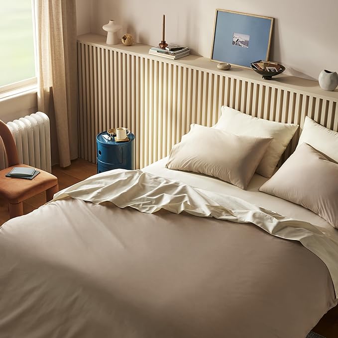 Luxury Sateen 4 Piece Sheet Set - 100% Cotton, King Size in Slate Grey - 1 Fitted Sheet, 1 Flat Sheet, 2 Pillowcases | Best Luxury Sheets