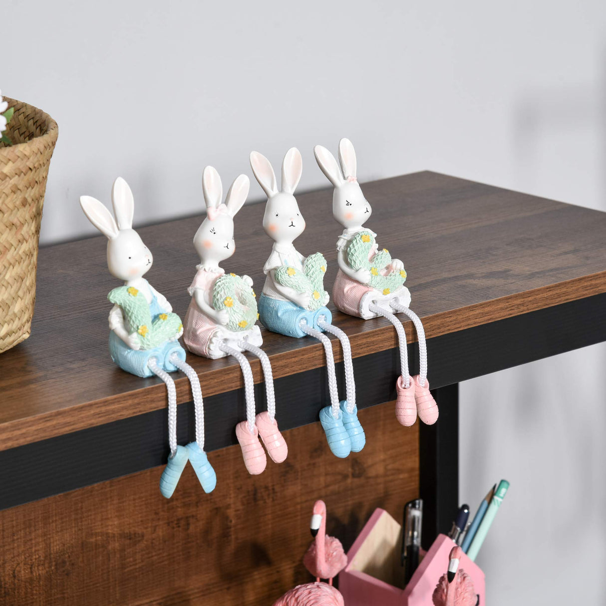 Shelves for Storage, 4 Tier Bookshelf Utility Organizer with Back Support and Anti-Topple Design, Walnut/Black