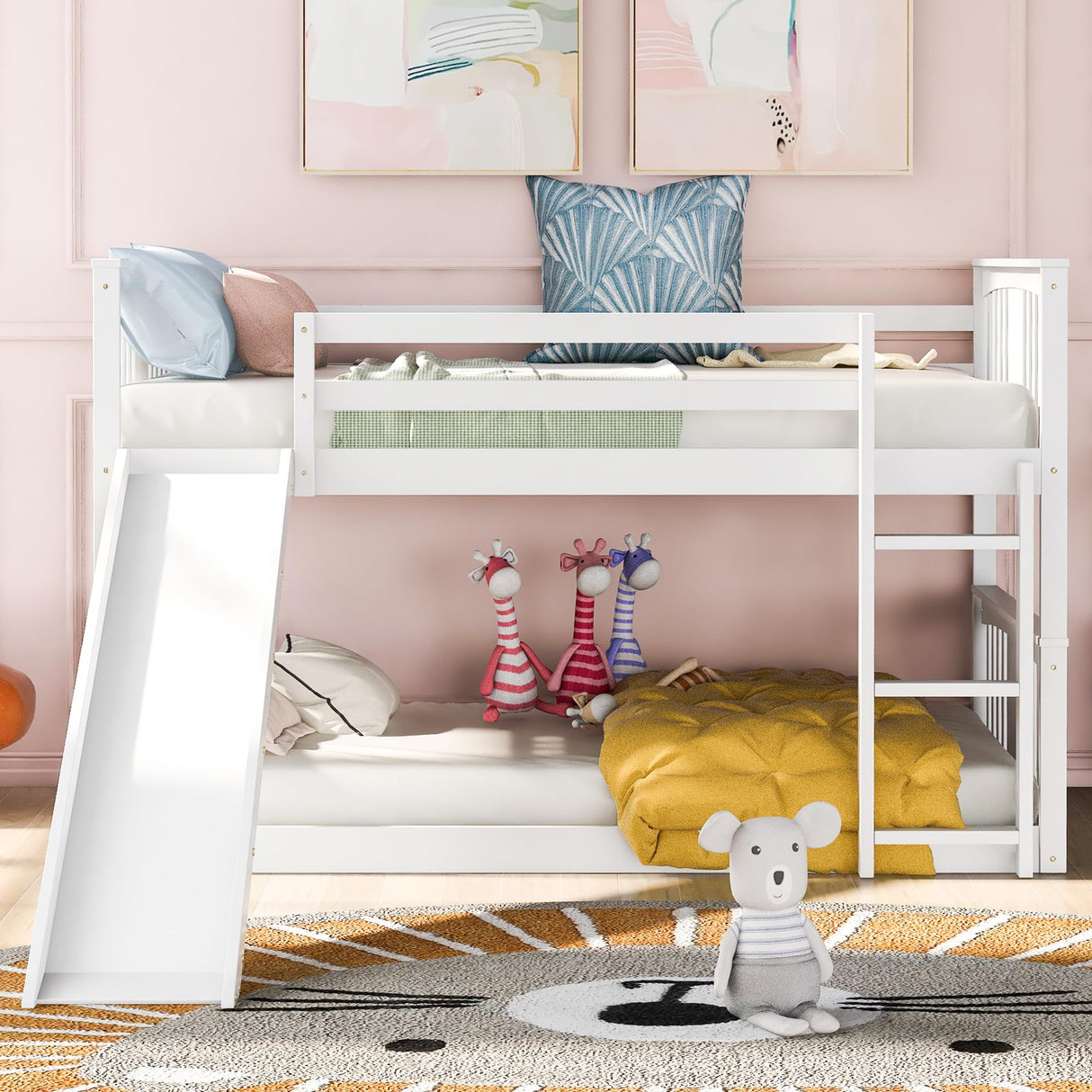 Montessori Floor Bunk Bed Twin Over Twin