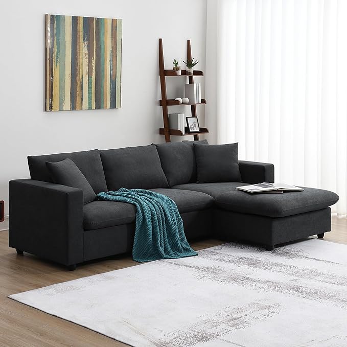 P.Purlove Modular L-Shaped Sectional Sofa – Multiple Sizes, Reversible Chaise