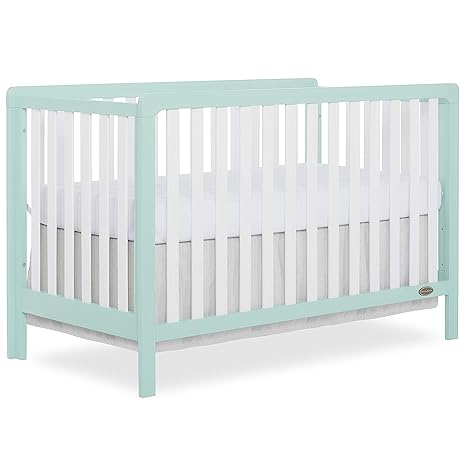 Ridgefield 5-in-1 Convertible Crib in Mint & White, Greenguard Gold Certified