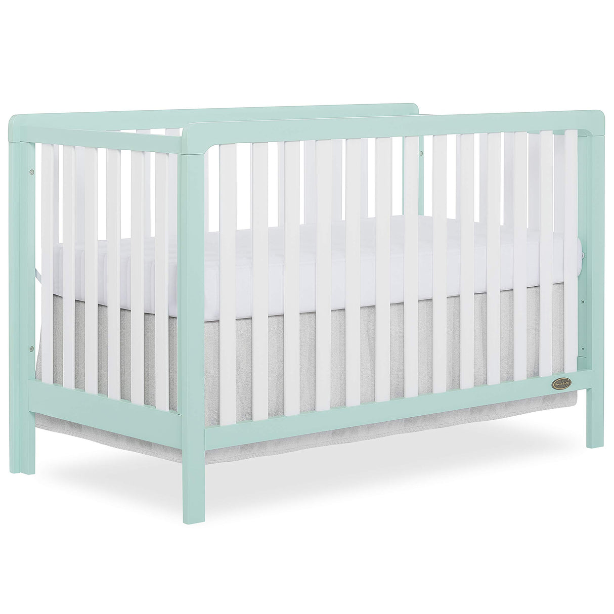 Ridgefield 5-in-1 Convertible Crib in Mint & White, Greenguard Gold Certified