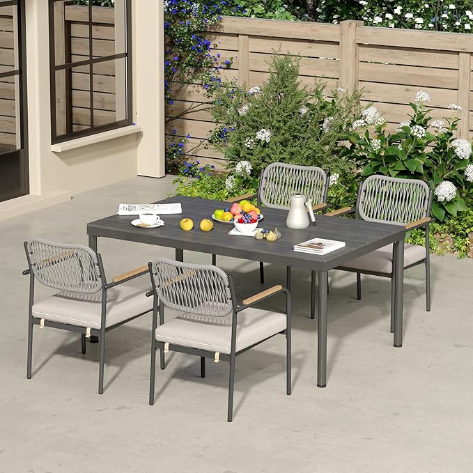 Outdoor Dining Set for 4, Patio Dining Furniture Sets, 5 Pieces Patio Dining Set