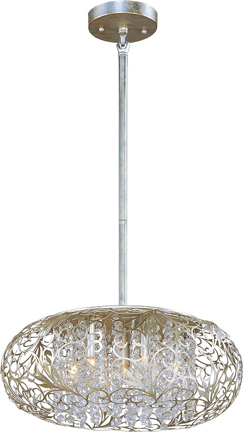 Arabesque-Nine Light Pendant in Crystal style-24 Inches Wide by 12 inches high-Golden Silver