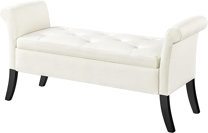 Fabric Modern Tufted Large Storage Bench
