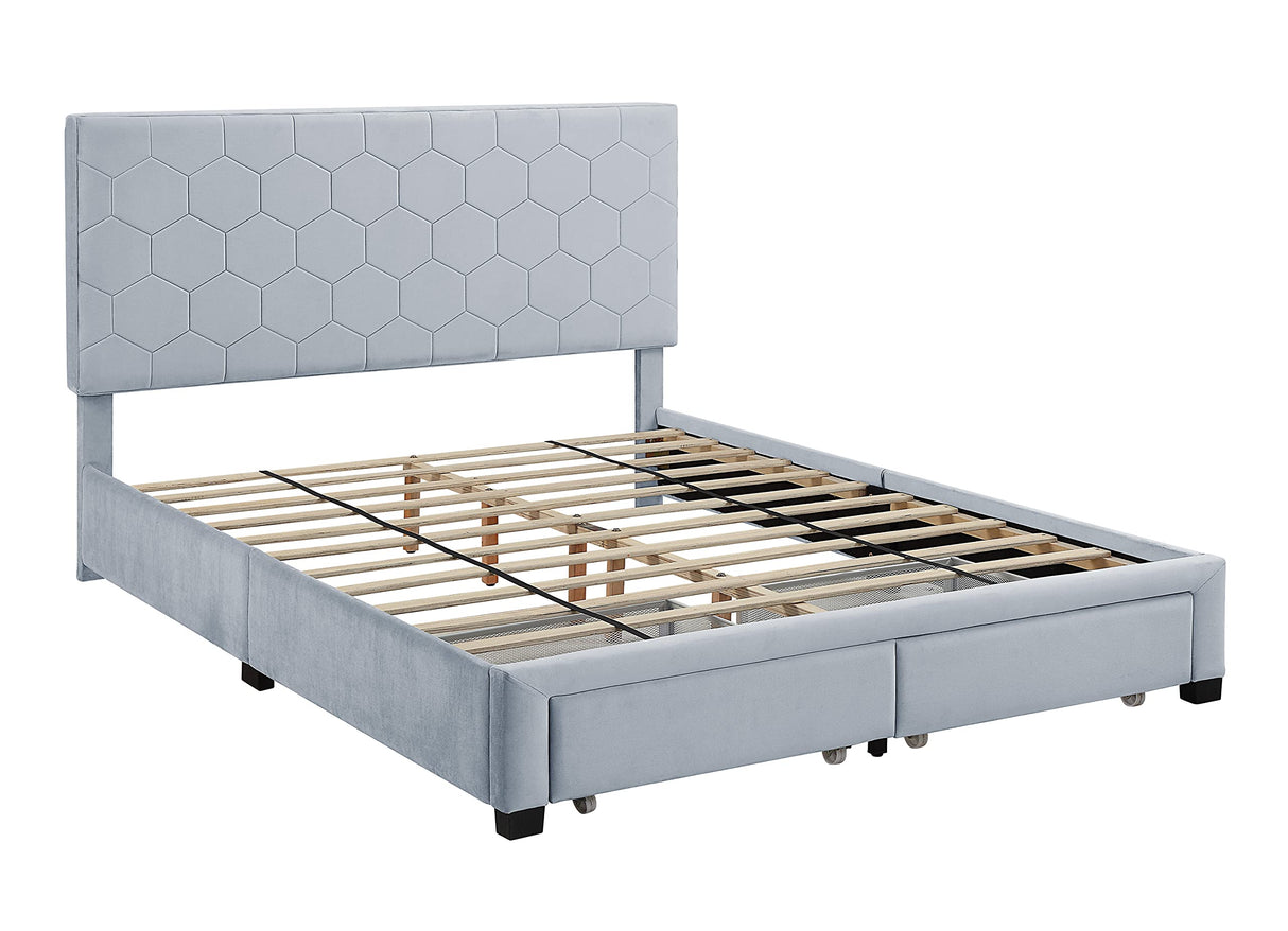 Millis Modern 2-Drawer Fabric Full-Size Bed for Bedroom, Guest Room Bed