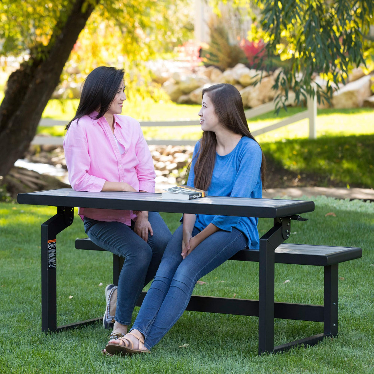 60253 Outdoor Convertible Bench, 55 Inch, Harbor Gray