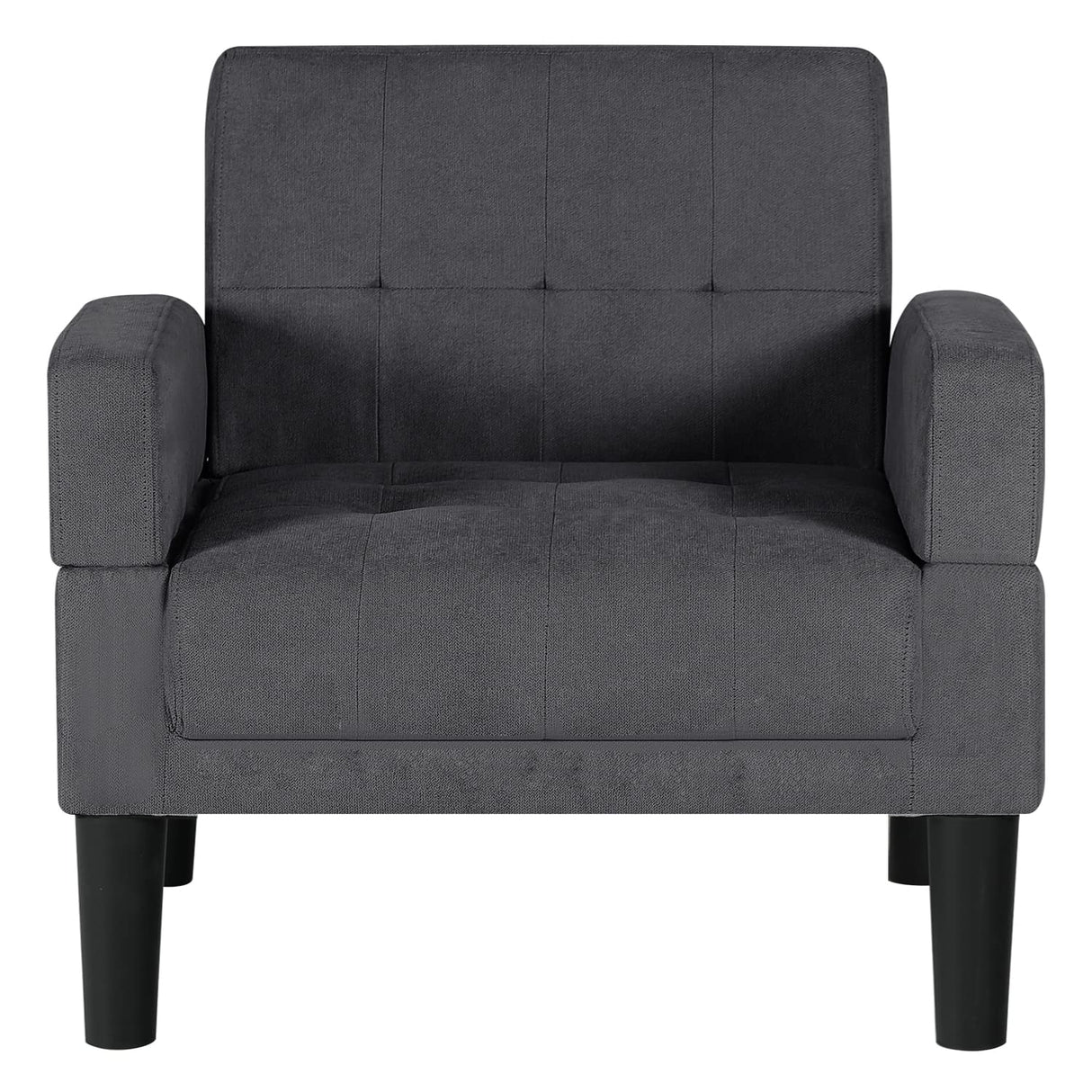 Mid-Century Fabric Tufted Accent Living Room Armchairs, Comfy Modern