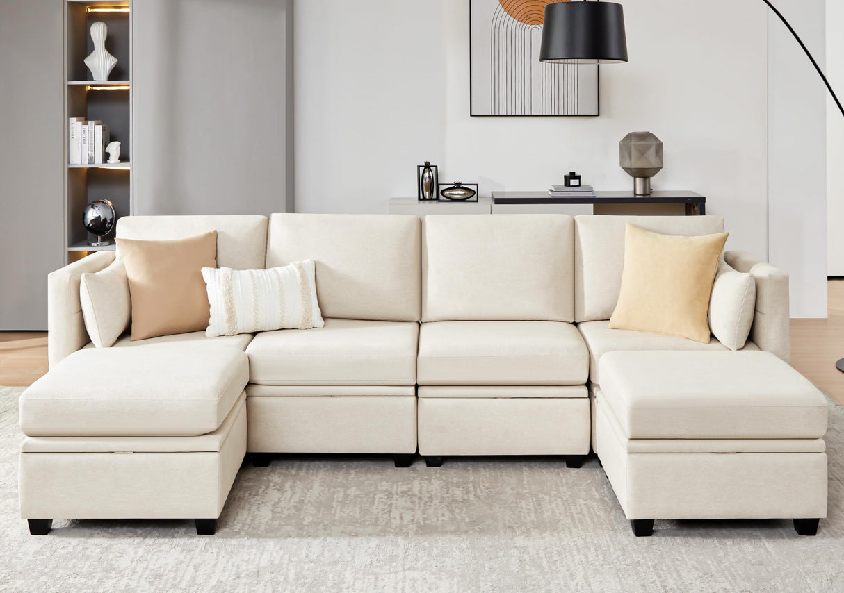 Modular Sectional Sofa, Convertible U Shaped Sofa Couch