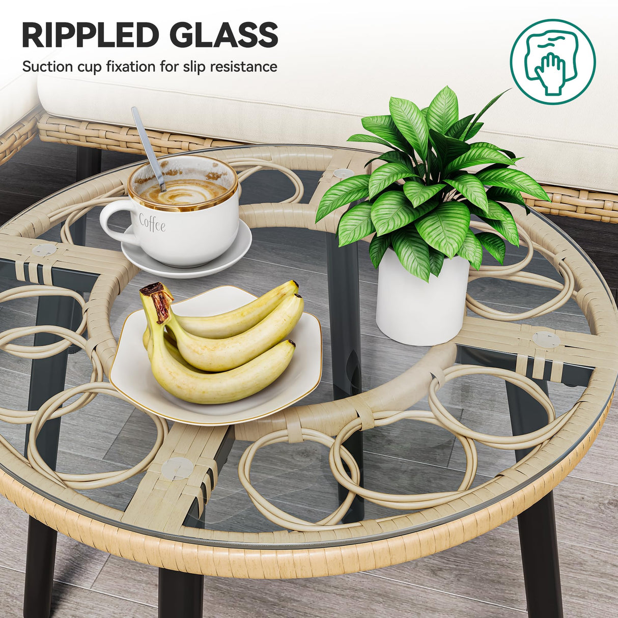 L-Shaped Patio Furniture Outdoor Loveseat Sectional Set for Backyard