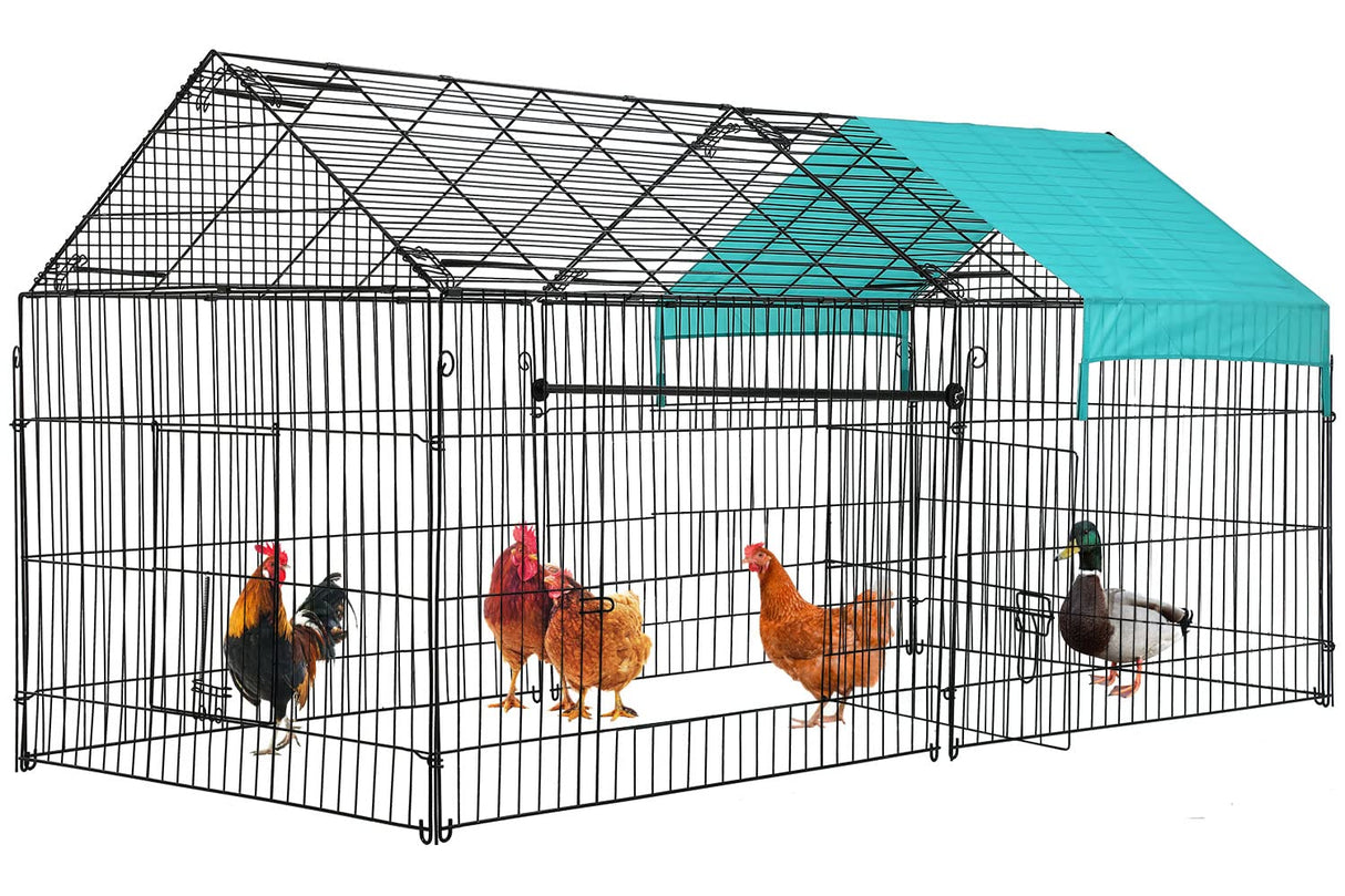 PetHaven Black Metal Playpen – Waterproof Outdoor Pet Run