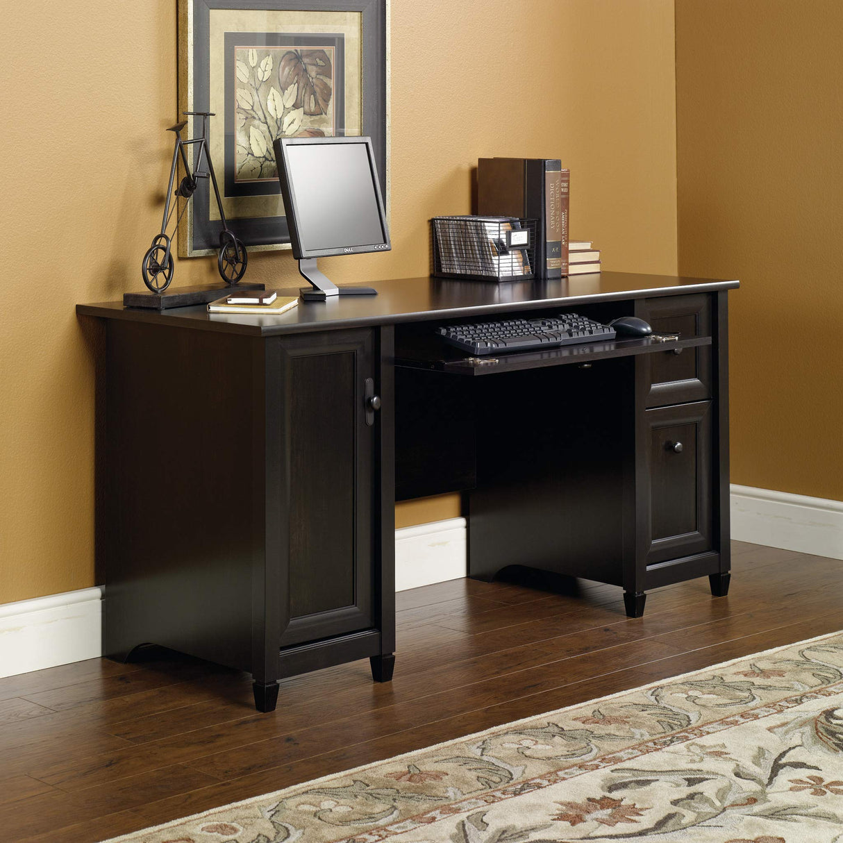 Edge Water Computer Desk with Storage Drawers, Home Office, L: 59.06" x W: 23.23" x H: 29.02"