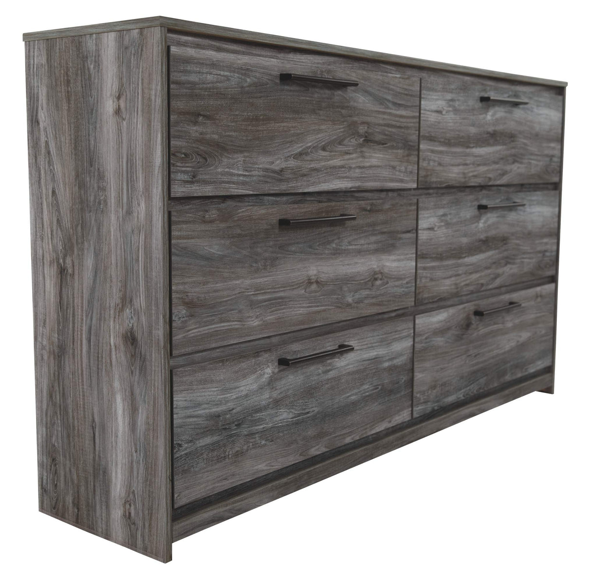 Baystorm Rustic Coastal 6 Drawer Dresser, Smoky Gray
