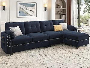 Convertible Sectional Sofa L Shaped Couch Reversible Sectional