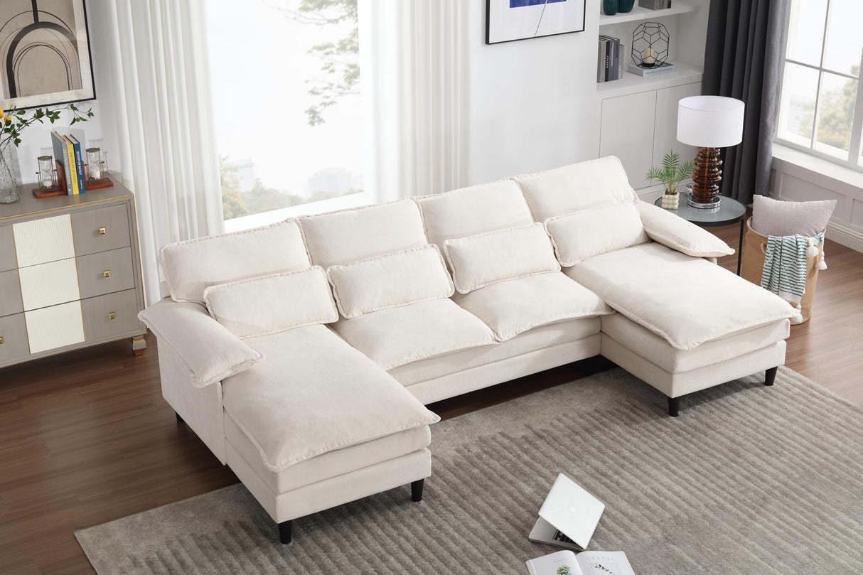 Sleeper Sofa&Couches with Thicked Cushion & Detackable Backrest Living Room