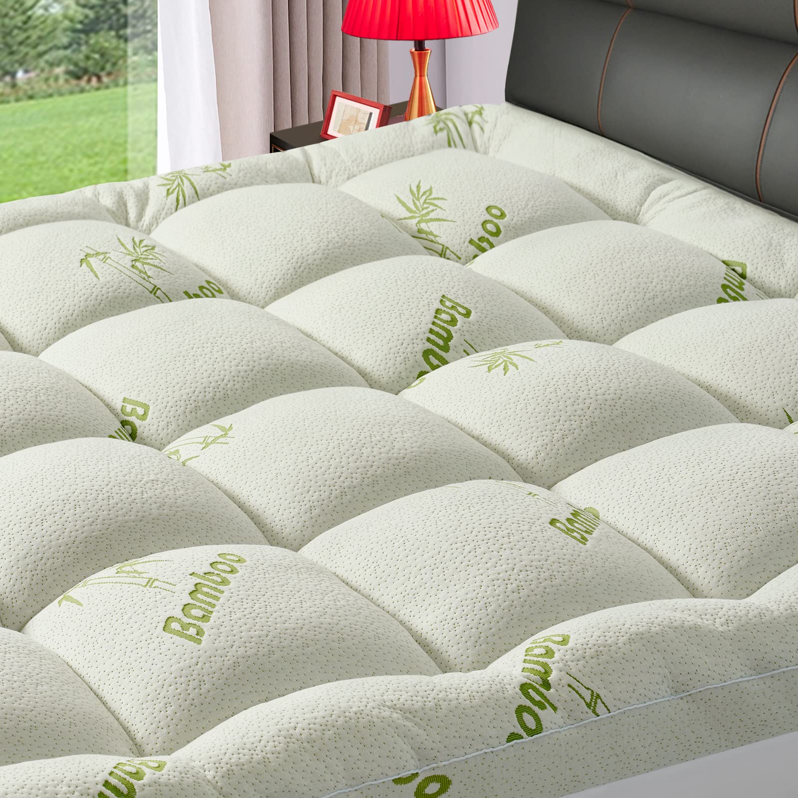 Made from Bamboo Full Size Mattress Topper for Back Pain