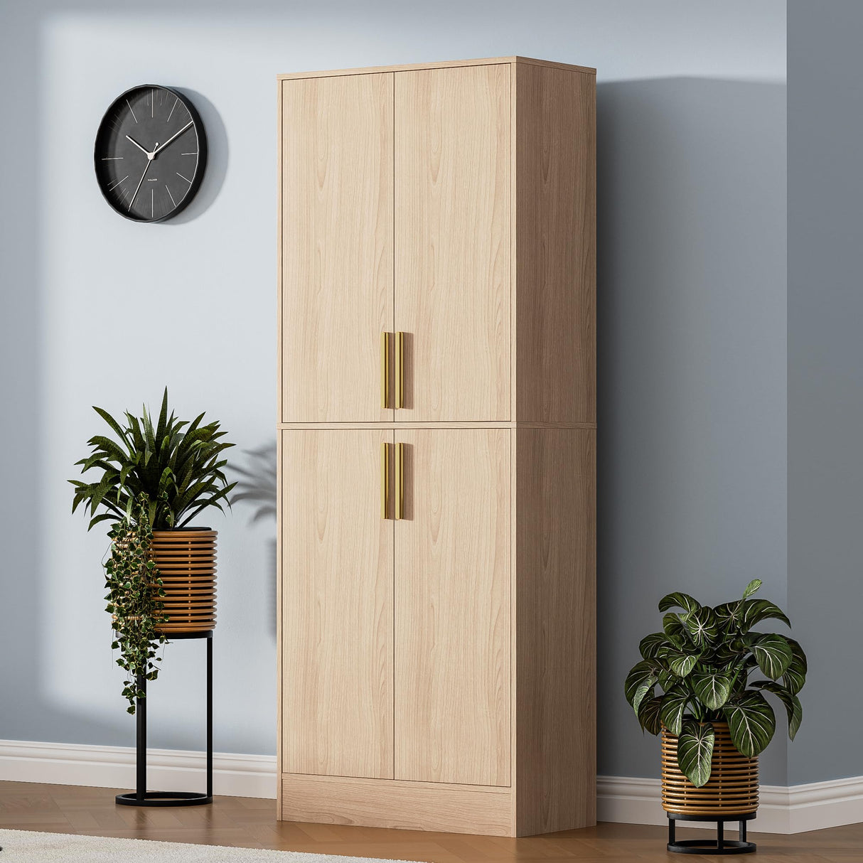 71" Tall Pantry Cabinet, 4 Doors Kitchen Pantry Storage Cabinet