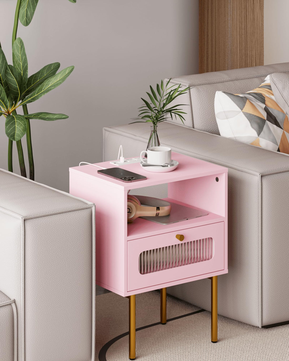 Modern Beside Table with Storage Drawer