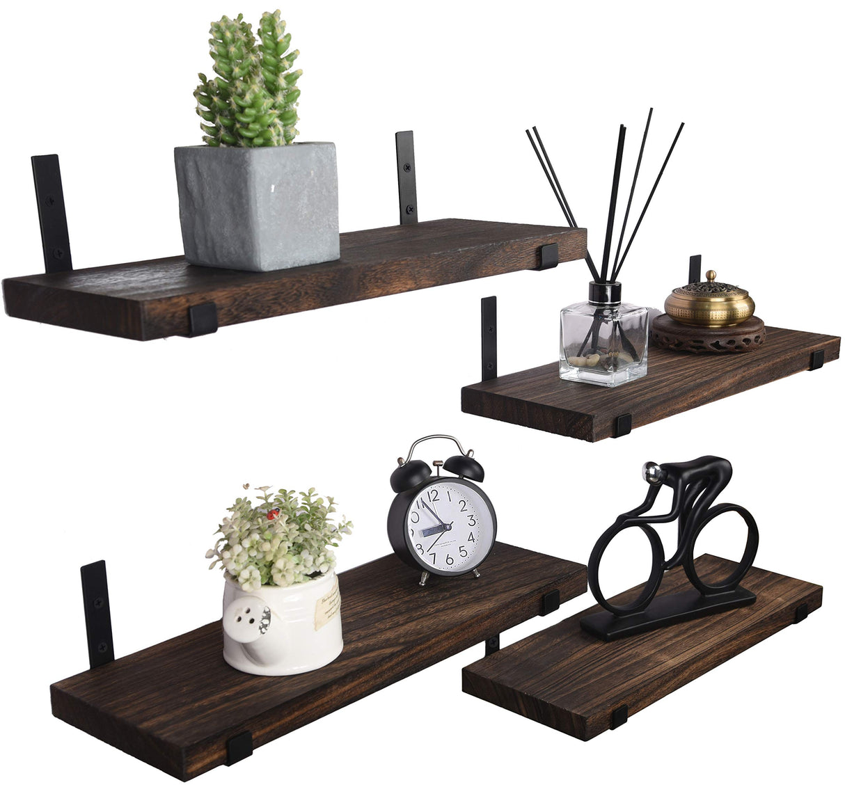 Rustic Wood Floating Shelves for Wall Farmhouse Wooden Wall Shelf for Bathroom Kitchen