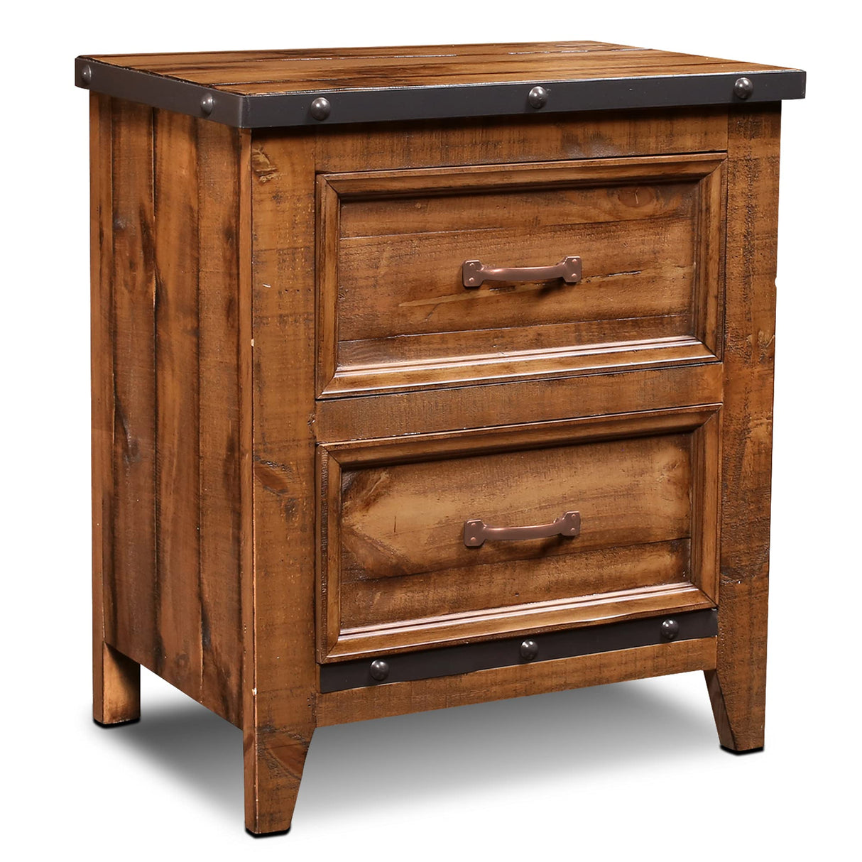 Rustic City Nightstand, Natural Oak