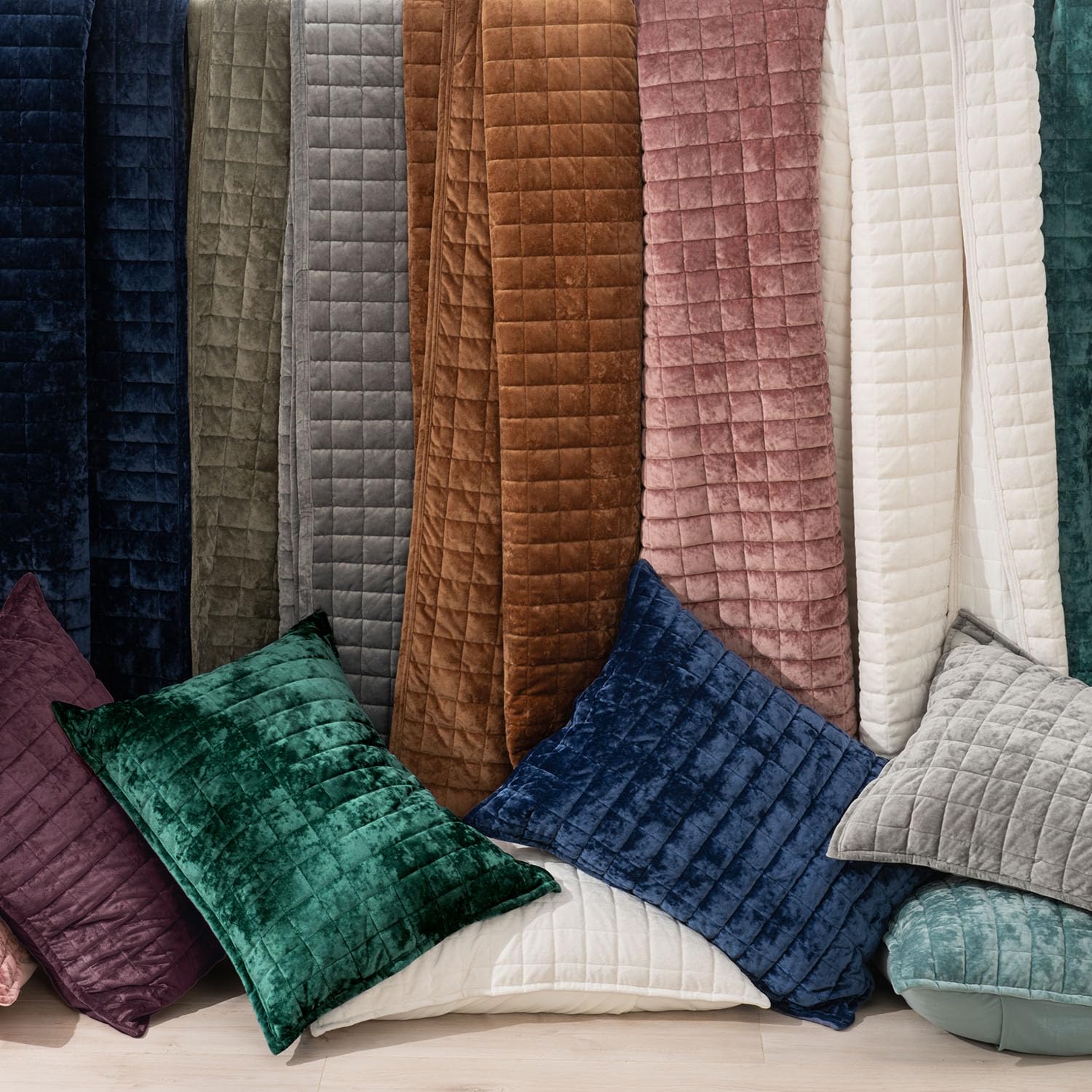 Luxury Velvet Quilt King Size, Ultra Soft Velvet Bedding Sets, Lightweight Quilted Velvet