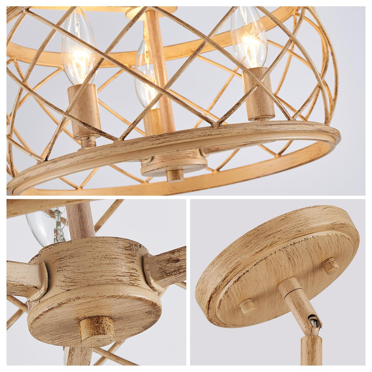 Flush Mount Ceiling Light, 12.8 Inch Drum Light Fixtures Ceiling Mount