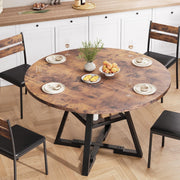 Round Dining Table for 4,Kitchen Dining Room Circle Dinner Pedestal Table,Space Saving