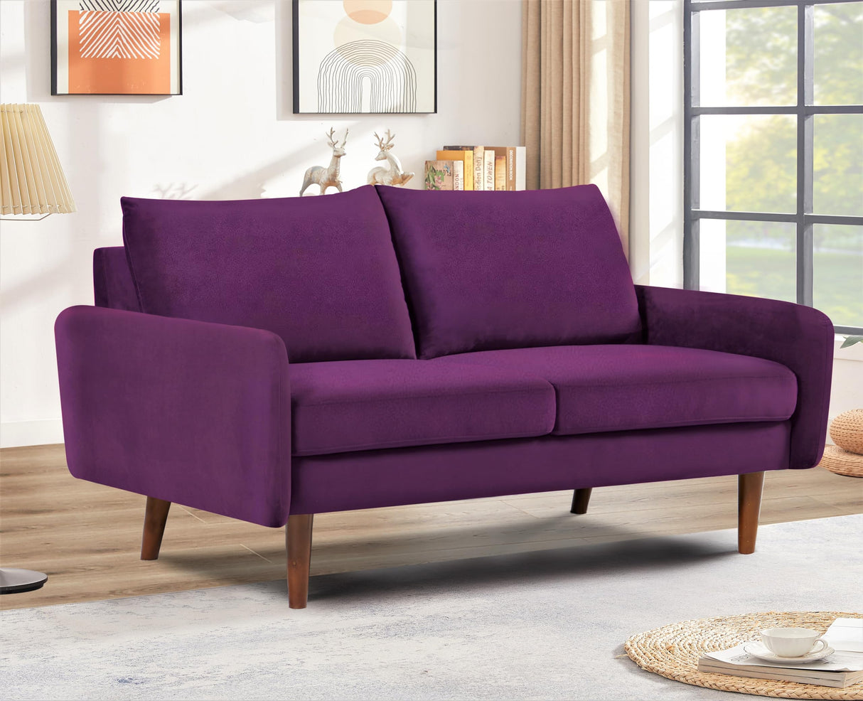 Kent Velvet Loveseat Sofa for Modern Living Rooms and Compact Spaces