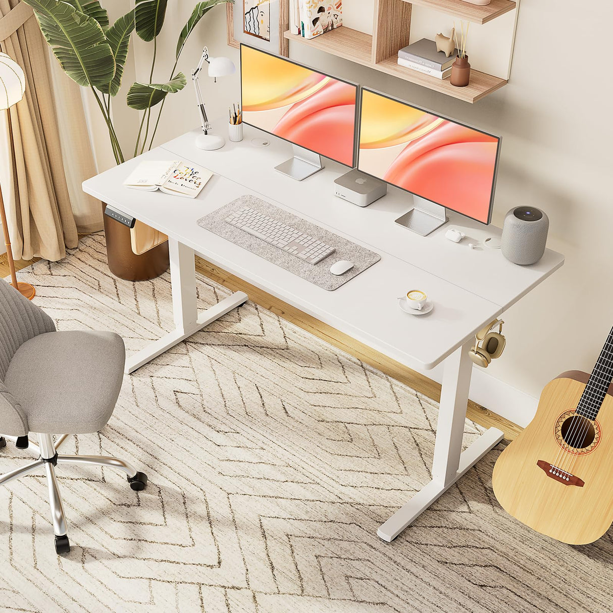 Standing Desk Adjustable Height, 50 Inch Electric Standing Desk with 3 Memory Presets, Adjustable Desk Stand Up Desk