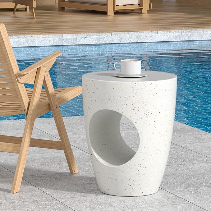 Pool Side Table,Outdoor Side Table, Concrete End Table