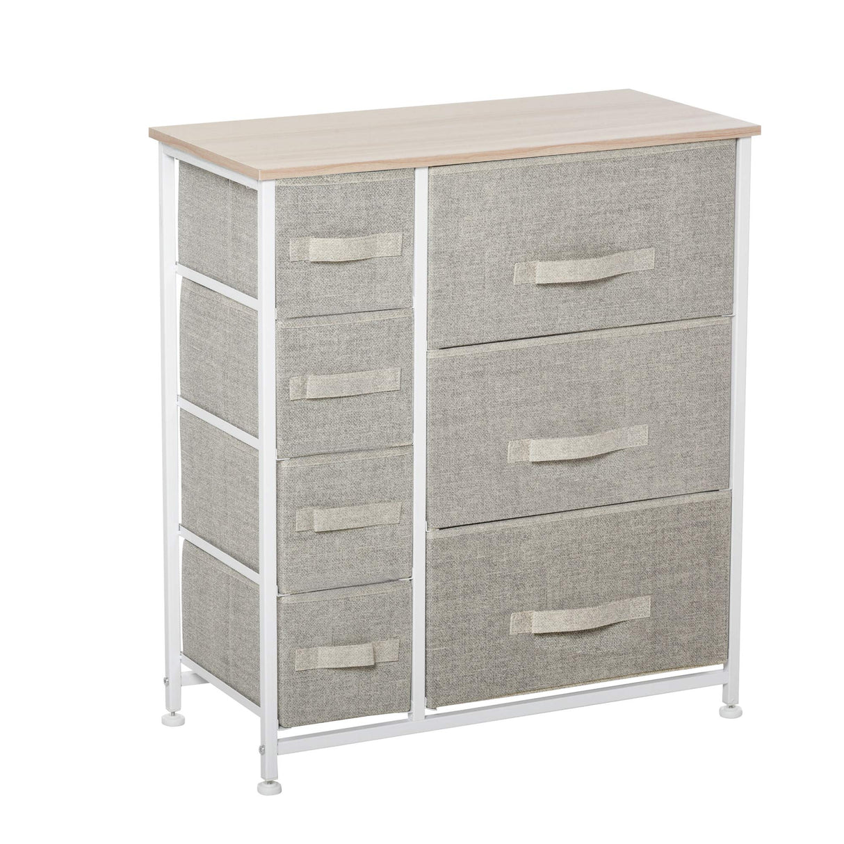 Dresser Storage Tower Cabinet Organizer Unit, Easy Pull Fabric Bins with Metal Frame